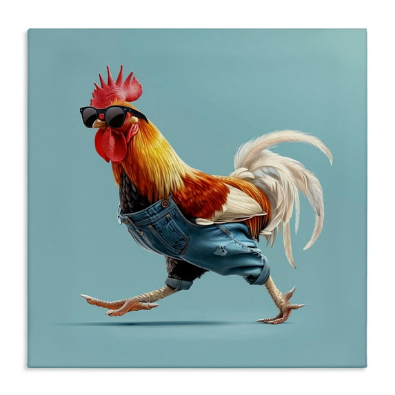 Stupell Industries Rooster Run with Sunglasses Canvas Wall Art design by Jim Baldwin, 24 x 24