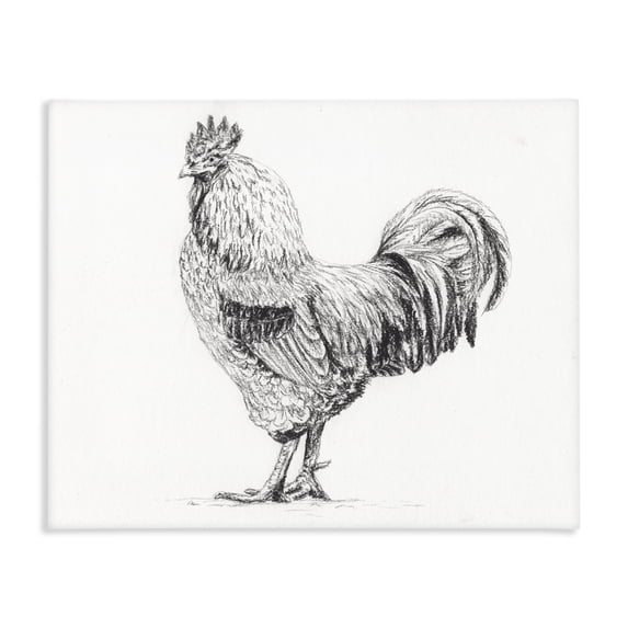 Stupell Industries Rustic Lodge Rooster in Charcoal Canvas Art, 20 x 16, by Leah Noel Art