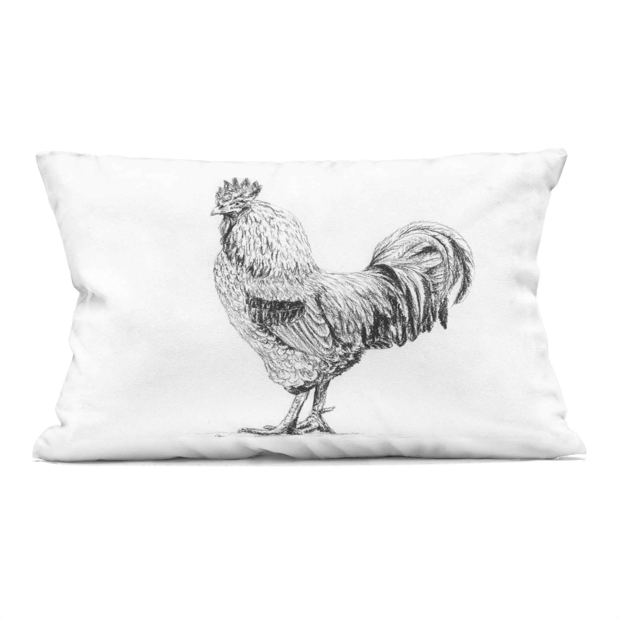 Stupell Industries Rooster in Charcoal Decorative Printed Throw Pillow, design by Leah Noel Art
