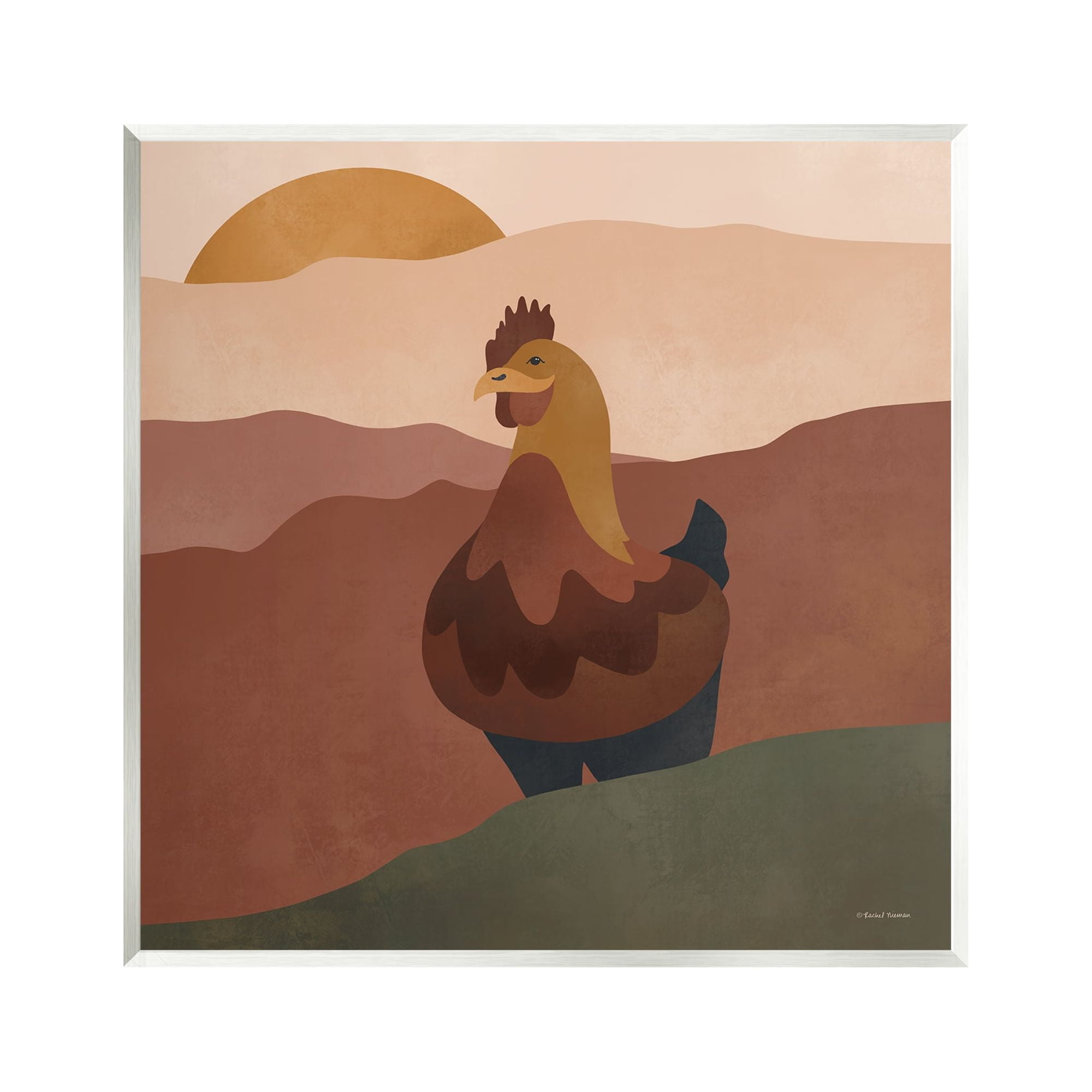 Stupell Industries Rooster in Nature Animals & Insects Painting Unframed Art Print Wall Art, 12 x 12