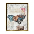 thumbnail image 1 of Stupell Industries Rooster with Vintage Pattern Animals & Insects Painting Gold Floater Framed Canvas Art Print Wall Art, 25 x 31, 1 of 10