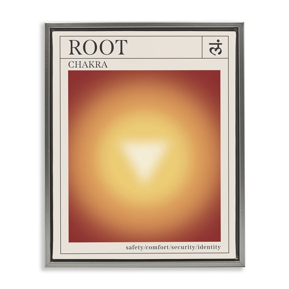 Stupell Industries Contemporary Root Chakra Meditation Gray Floating Frame Canvas Art, 25 x 31, by Wild Apple Portfolio