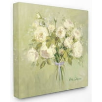 Stupell Industries Rose Bouquet Flower Green White Painting Canvas Wall Art by Jadei Graphics