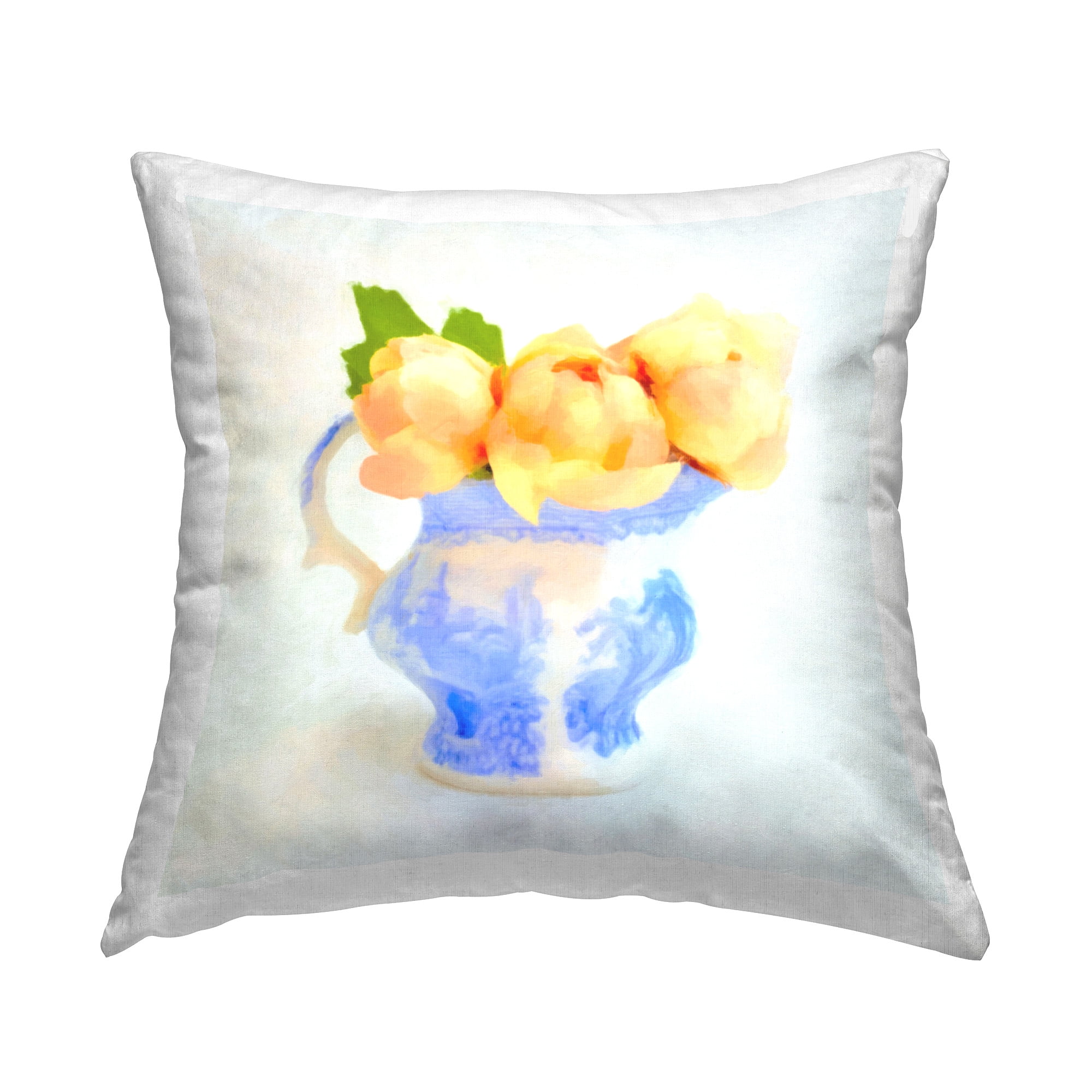 Stupell Industries Rose Buds Ornate Vase Decorative Printed Throw Pillow Design by GraffiTee Studios