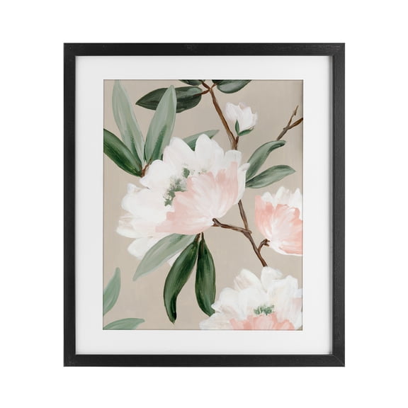 Stupell Industries Rose Elegance Foliage Black Framed Print Under Glass design by Alex Black, 16 x 13