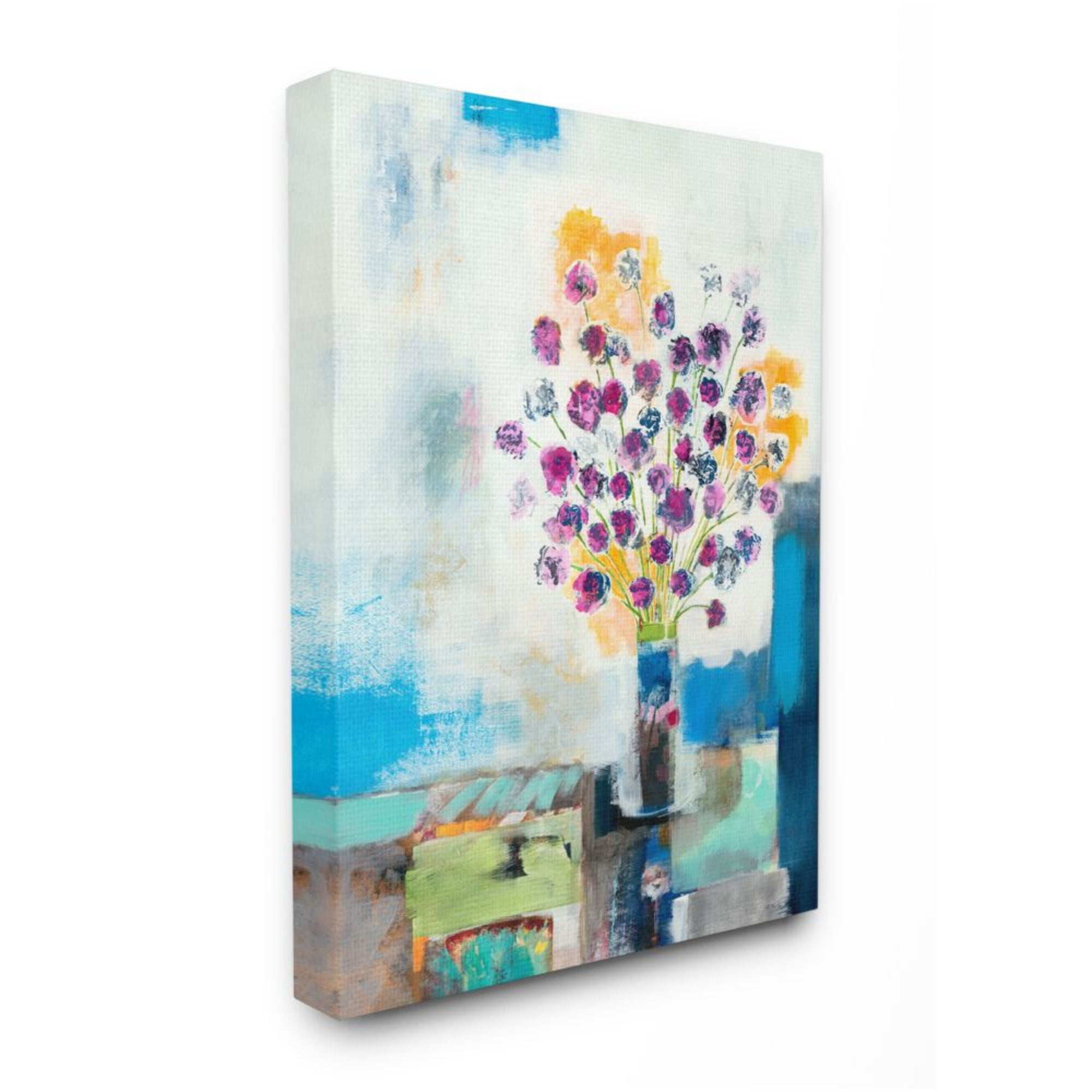 Stupell Industries Rose Flowers Still Life Abstract Color Patchwork Design by Third and Wall, 30" x 40"