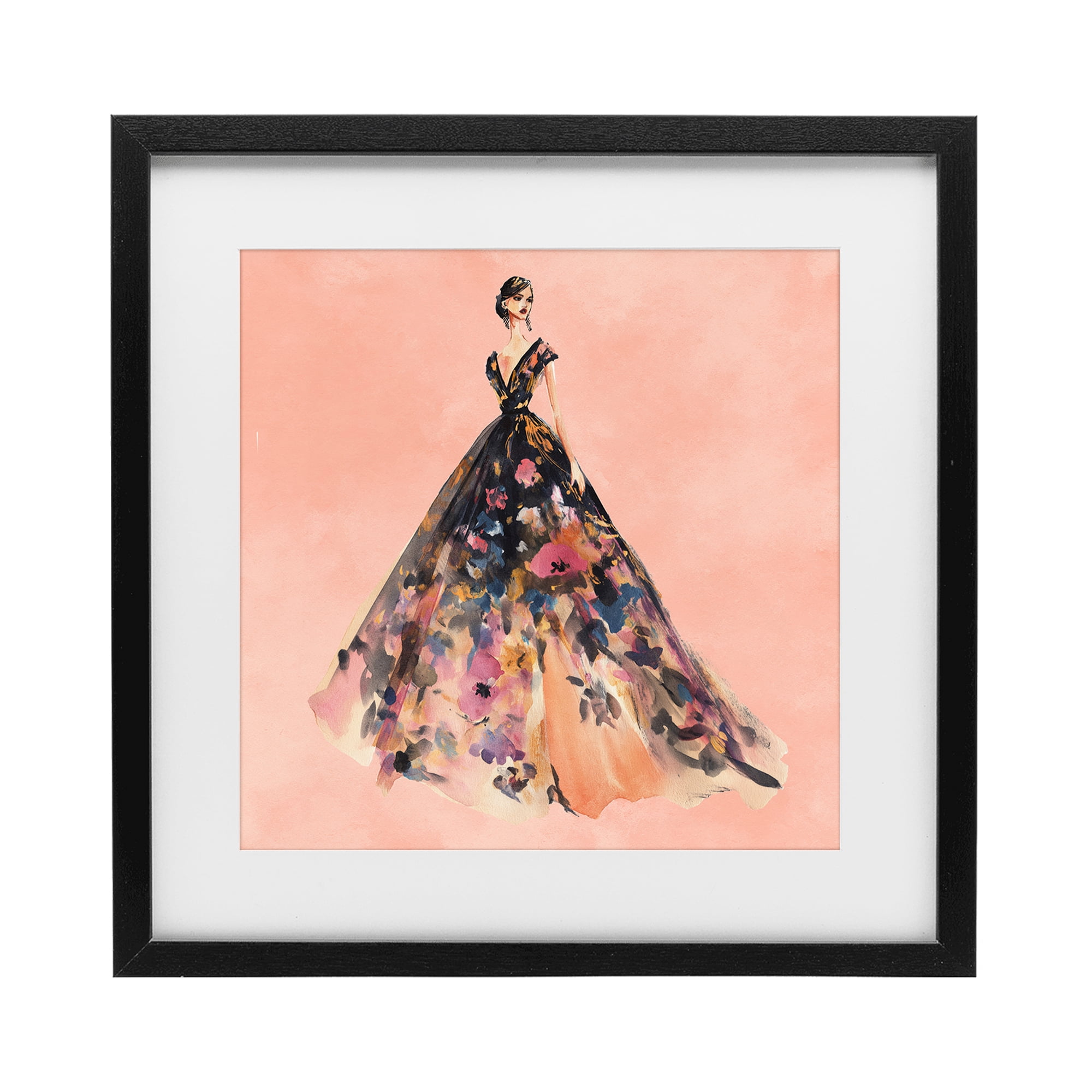 Stupell Industries Rose Gold Night Black Framed Print Under Glass, design by Svetlana Aleynikova