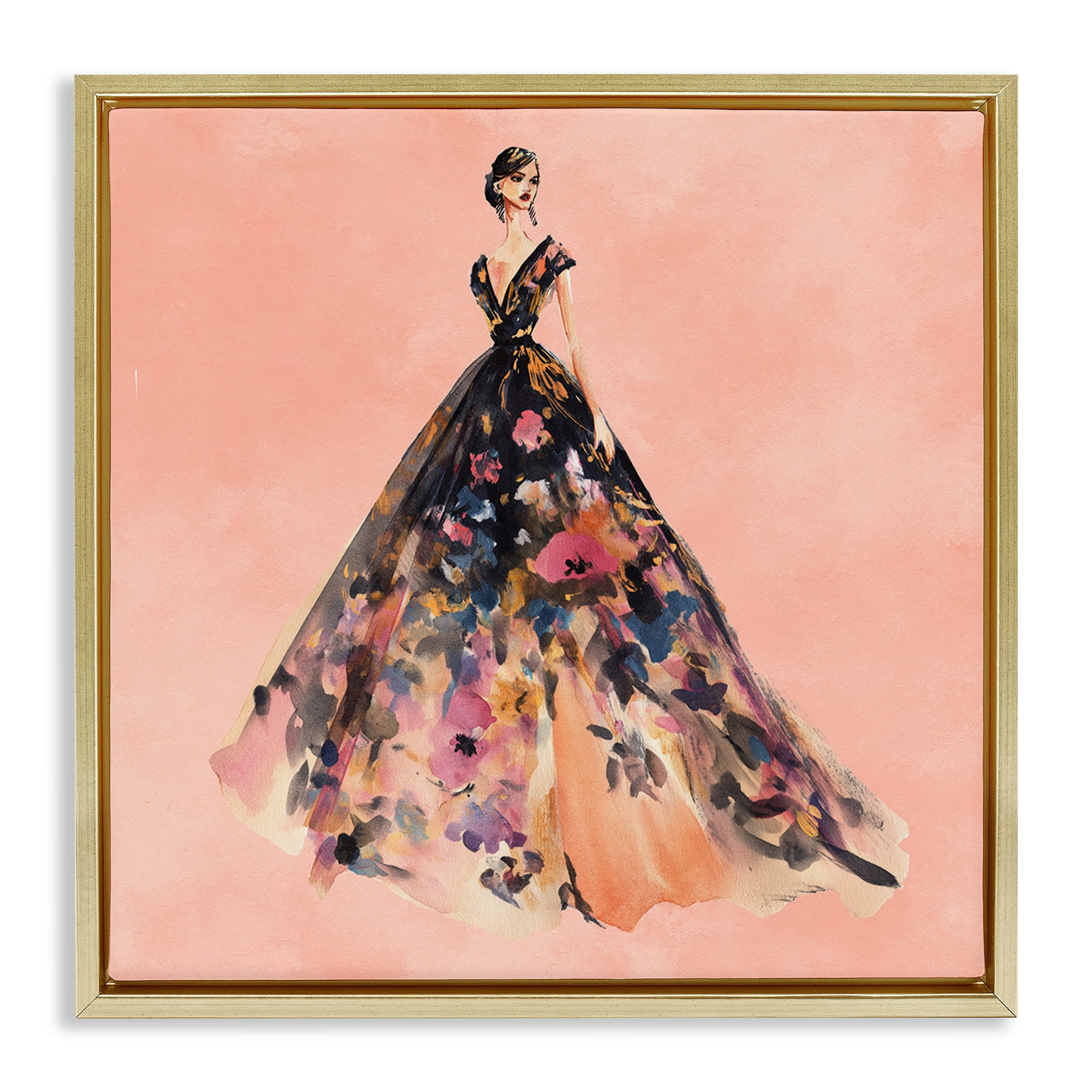 Stupell Industries Rose Gold Night Gold Framed Floater Canvas Wall Art, design by Svetlana Aleynikova
