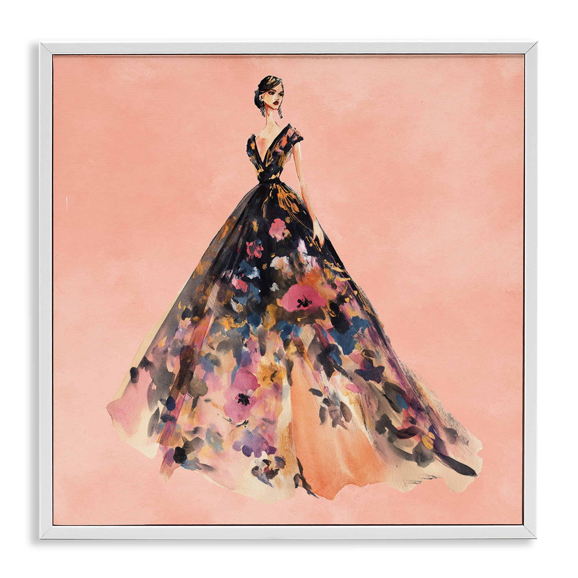 Stupell Industries Rose Gold Night White Framed Giclee Art, design by Svetlana Aleynikova