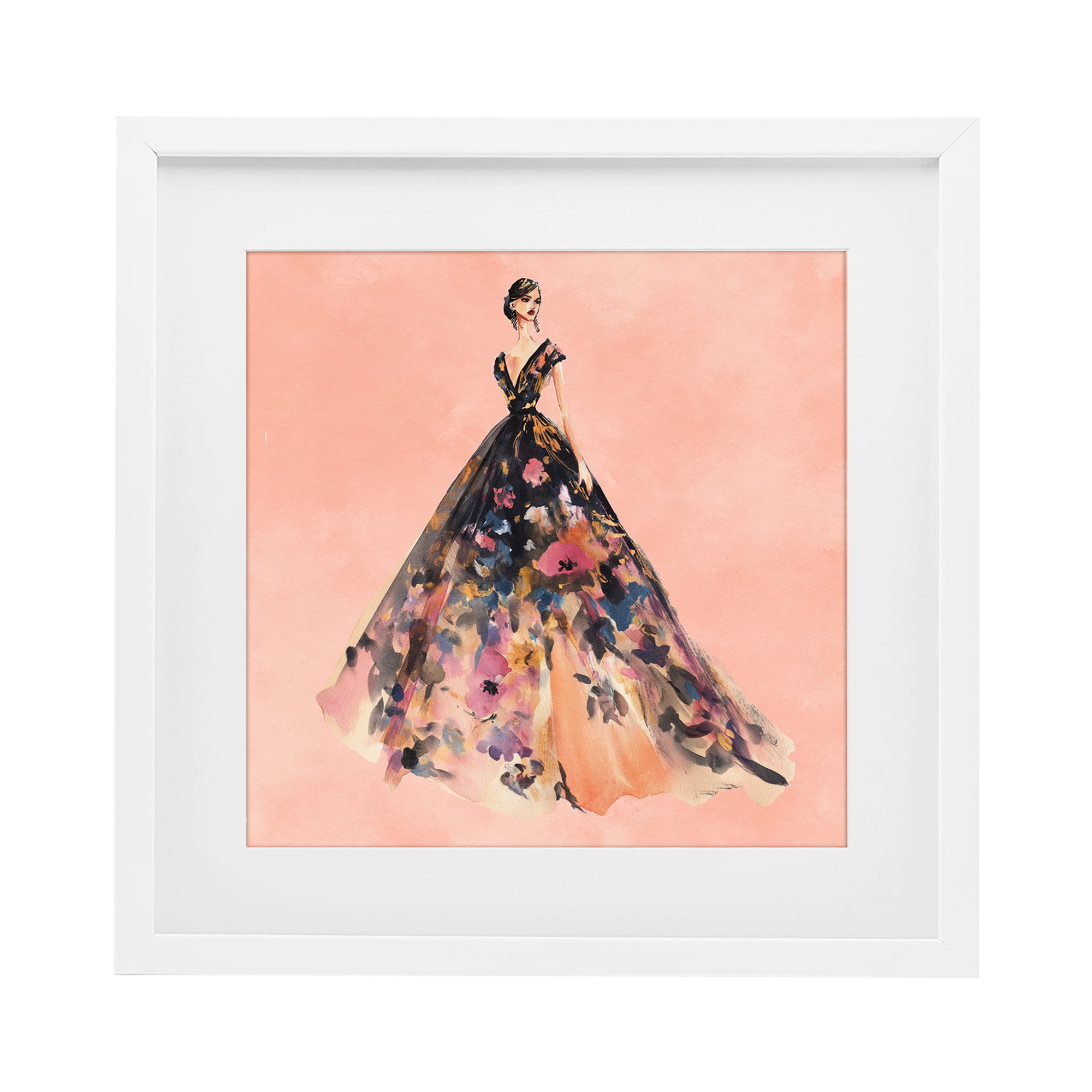 Stupell Industries Rose Gold Night White Framed Print Under Glass, design by Svetlana Aleynikova