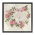 thumbnail image 1 of Stupell Industries Cottage Rose Heart Wreath Black Floating Frame Canvas Art, 18 x 18, by Sally Swatland, 1 of 7