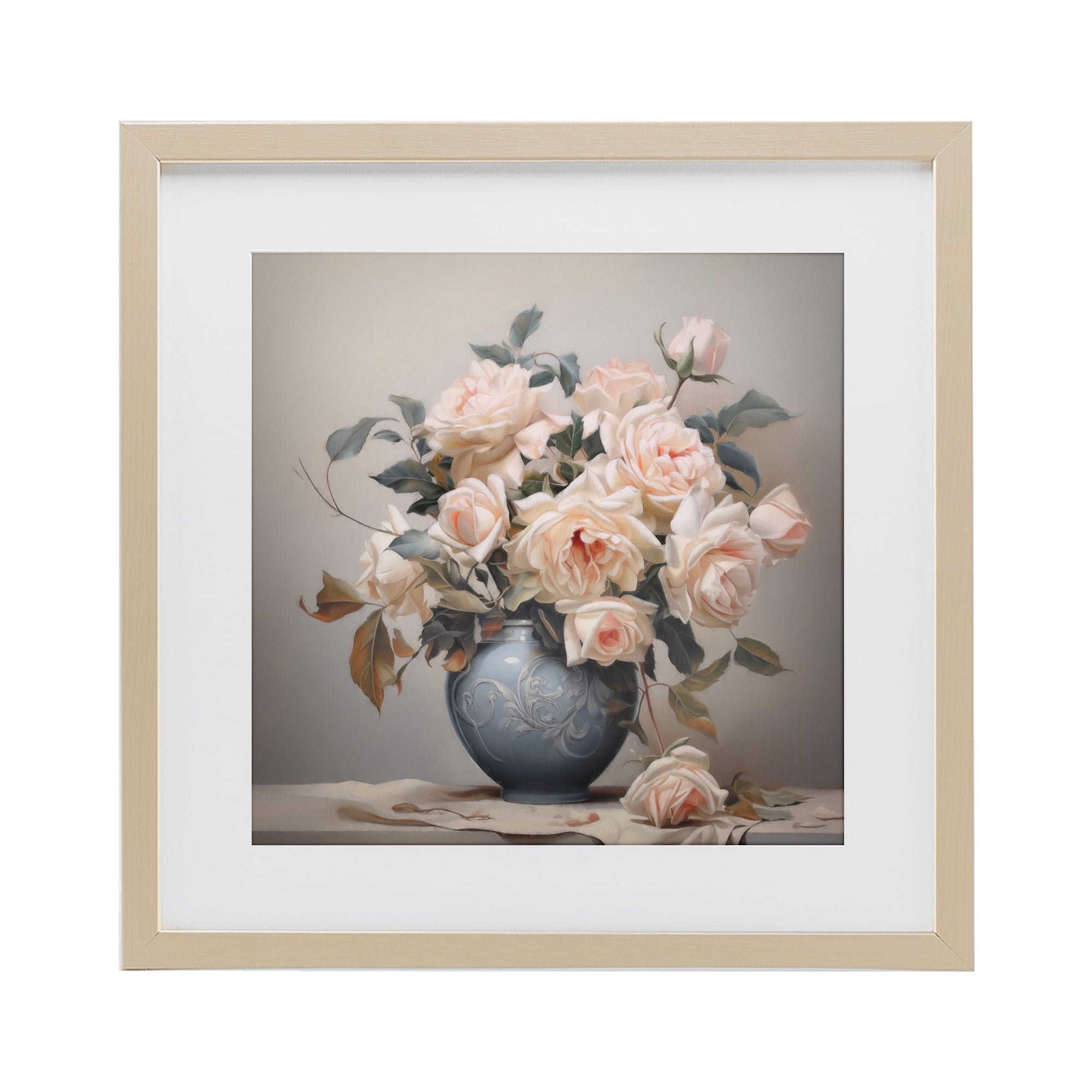Stupell Industries Rose Paragon Vase Birch Framed Print Under Glass, design by Steve Hunziker