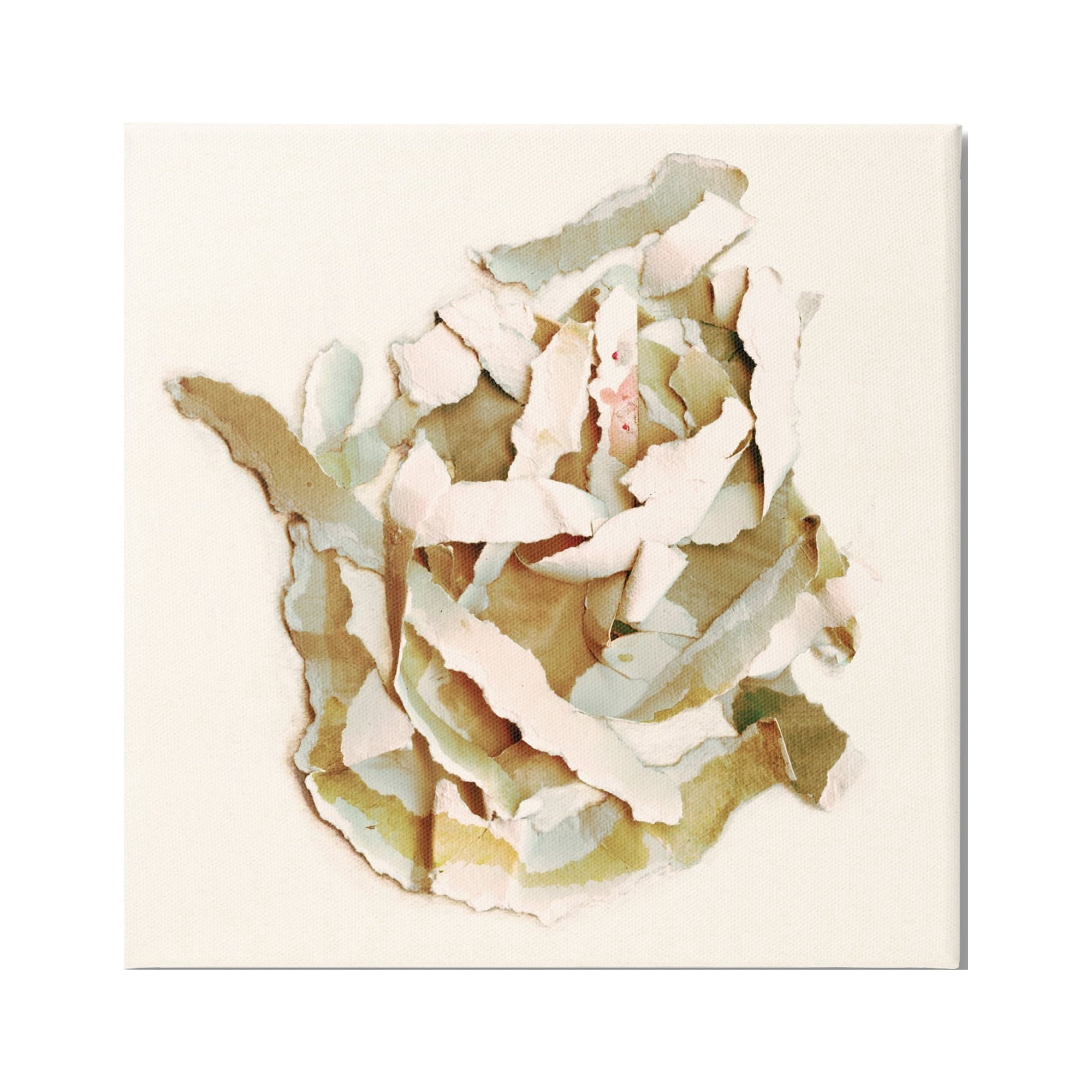 Stupell Industries Rose Plant Sliced Paper Pattern Neutral Abstract Collage,30 x 30, Design by Kamdon Kreations