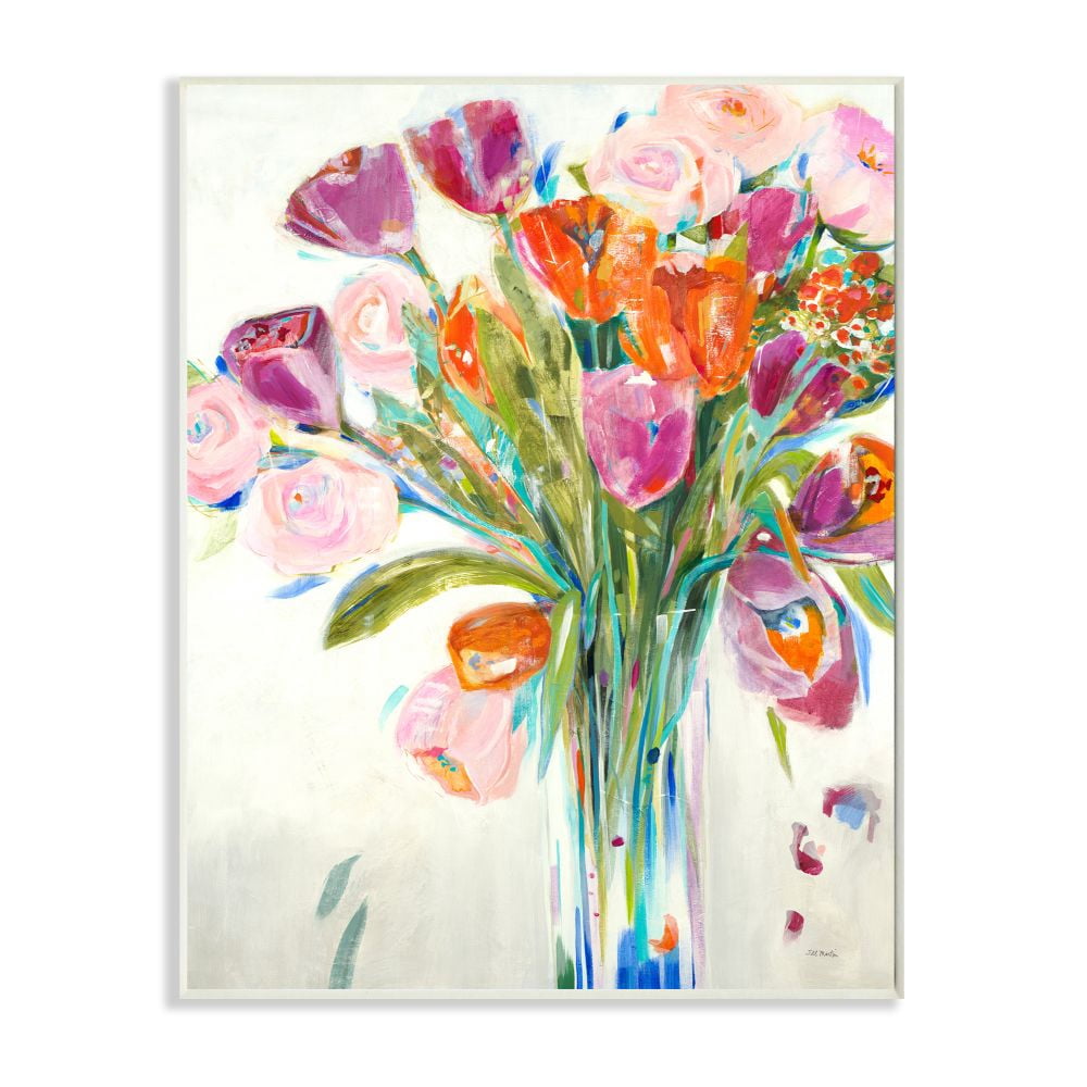 Stupell Industries Rose and Tulip Bouquet Spring Flower Expression Wall Plaque Design by Third and Wall, 10" x 15"