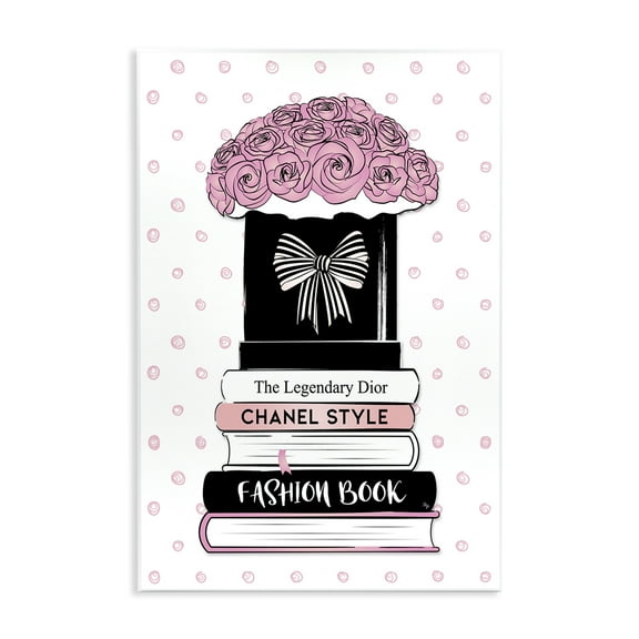 Stupell Industries Roses & Fashion Books Fashion Painting Unframed Art Print Wall Art, 10 x 15