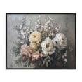 thumbnail image 1 of Stupell Industries Roses & Peonies on Gray Plants & Flowers Painting Black Framed Art Print Wall Art, 20 x 16, 1 of 2
