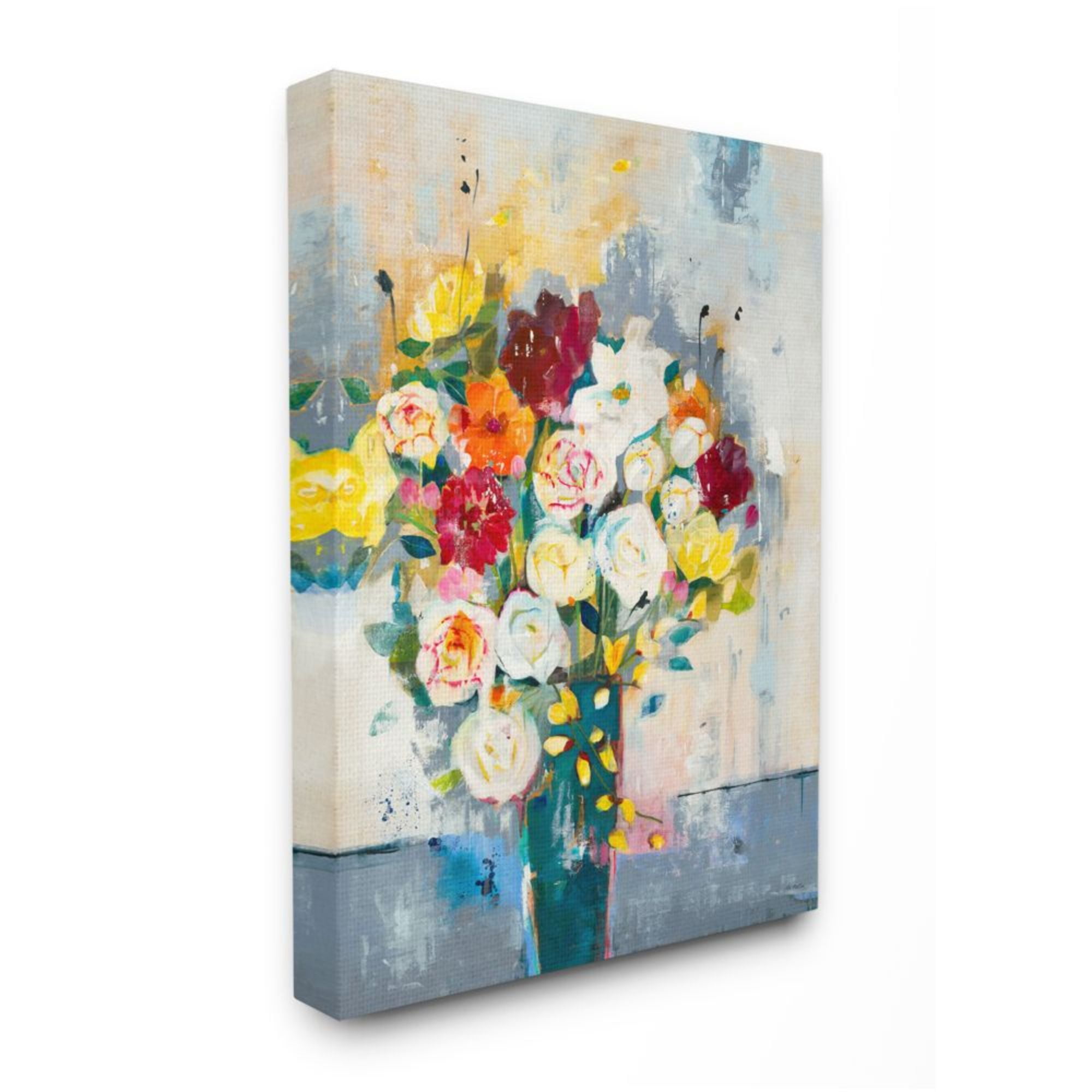 Stupell Industries Roses and Daisies Colorful Abstract Spring Bouquet Design by Third and Wall, 24" x 30"