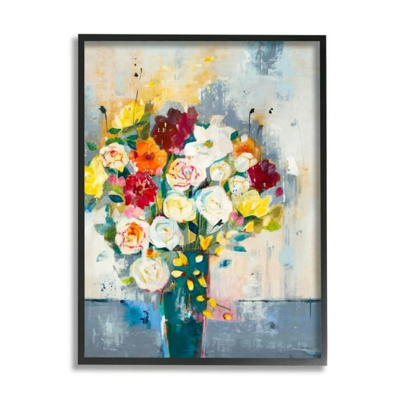 Stupell Industries Roses and Daisies Colorful Abstract Spring Bouquet Design by Third and Wall