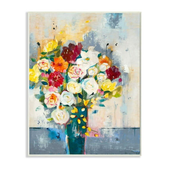 Stupell Industries Roses and Daisies Colorful Abstract Spring Bouquet Design by Third and Wall