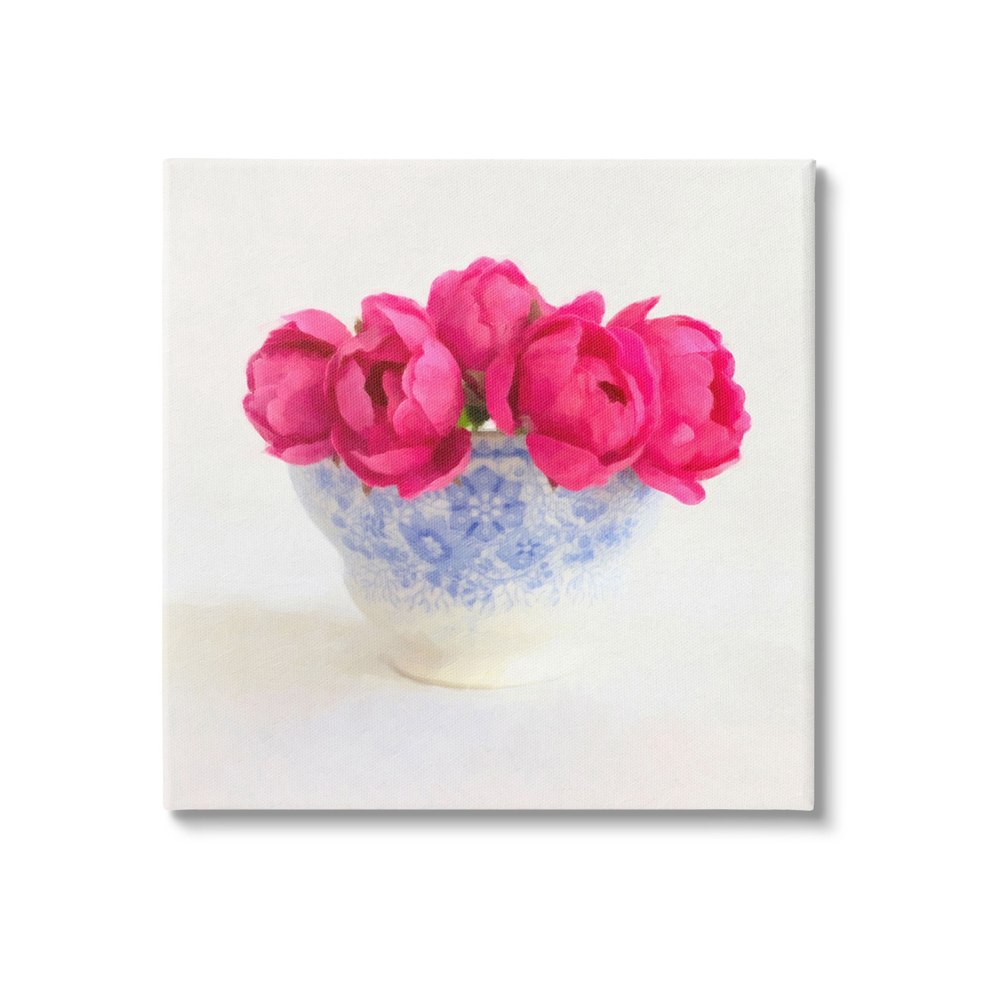 Stupell Industries Roses in Subtle Vase Botanical & Floral Painting Gallery Wrapped Canvas Art Print Wall Art, 30 x 30