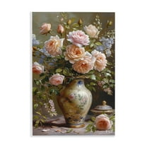 Stupell Industries Roses in Traditional Vase Botanical & Floral Painting Unframed Art Print Wall Art, 10 x 15