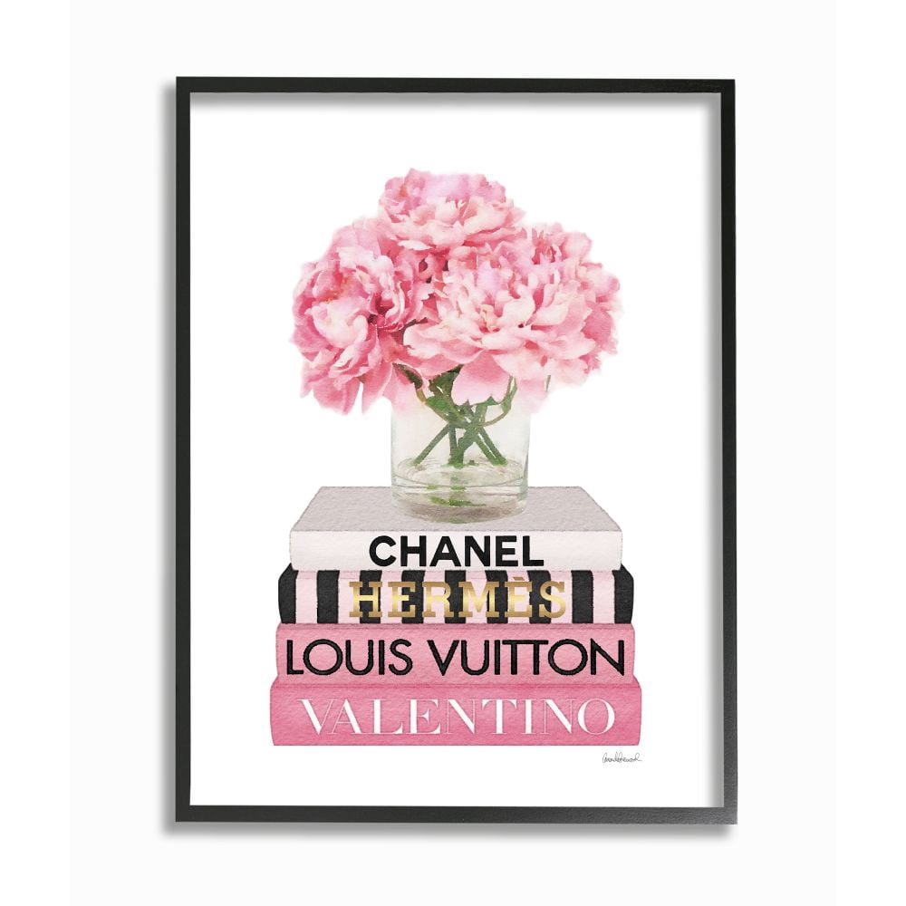 Stupell Industries Roses on Top of Pink Fashion Icon Books Designed by Amanda Greenwood