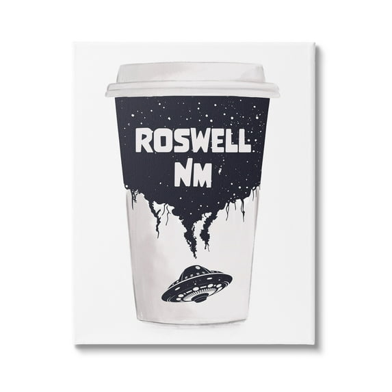 Stupell Industries Roswell NM UFO Coffee Cup Travel & Places Painting Gallery Wrapped Canvas Print Wall Art