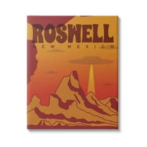 Stupell Industries Roswell New Mexico Desert UFO Travel & Places Painting Gallery Wrapped Canvas Print Wall Art
