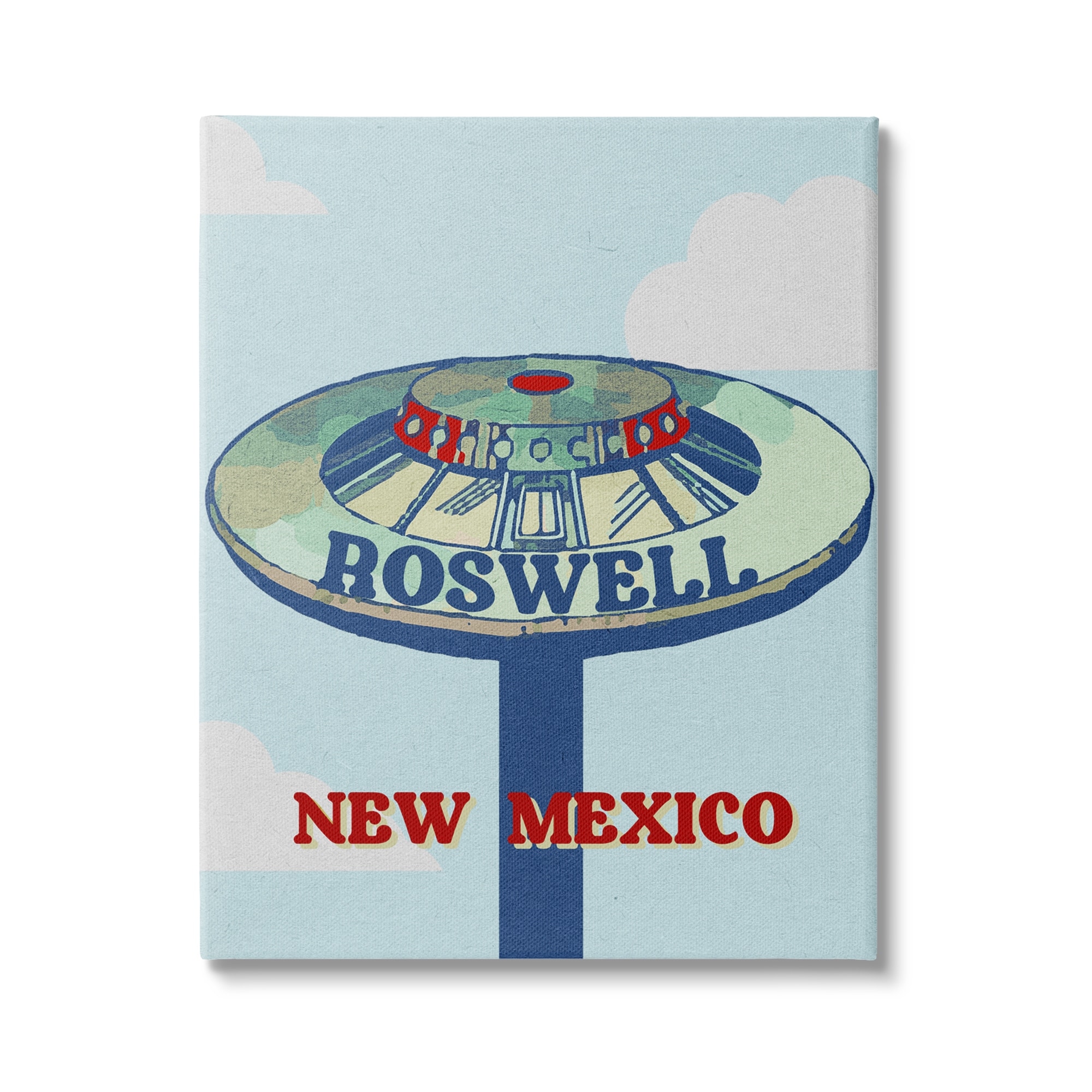 Stupell Industries Roswell New Mexico Vintage UFO Travel & Places Painting Gallery Wrapped Canvas Print Wall Art