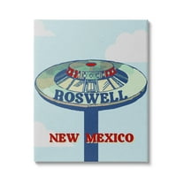 Stupell Industries Roswell New Mexico Vintage UFO Travel & Places Painting Gallery Wrapped Canvas Print Wall Art