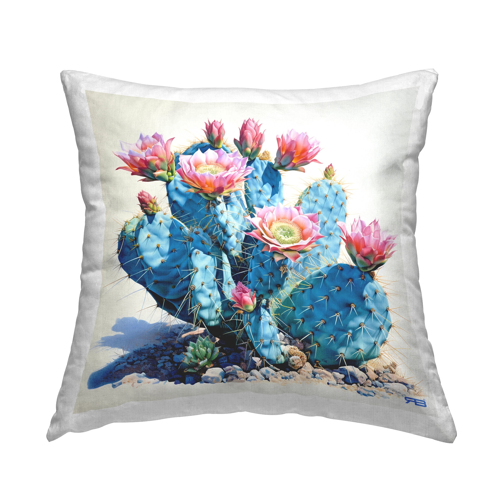 Stupell Industries Rosy Cactus Blooms Decorative Printed Throw Pillow Design by RB