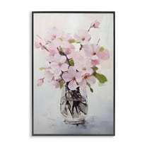 Stupell Industries Rosy Flower Vase Botanical & Floral Painting Black Framed Art Print Wall Art, 12 x 18