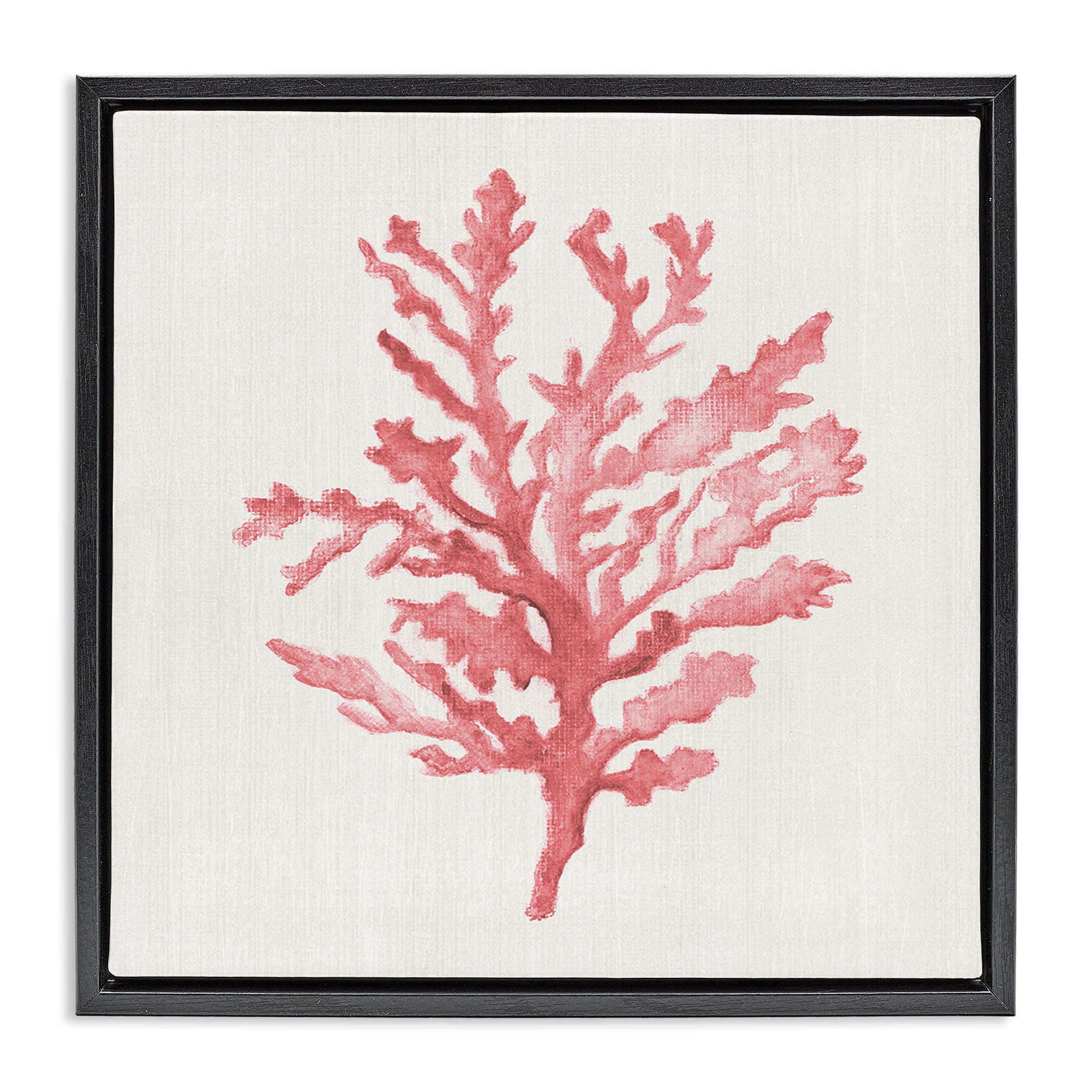 Stupell Industries Rosy Pink Coral Branch Black Framed Floater Canvas Wall Art, design by Janet Tava