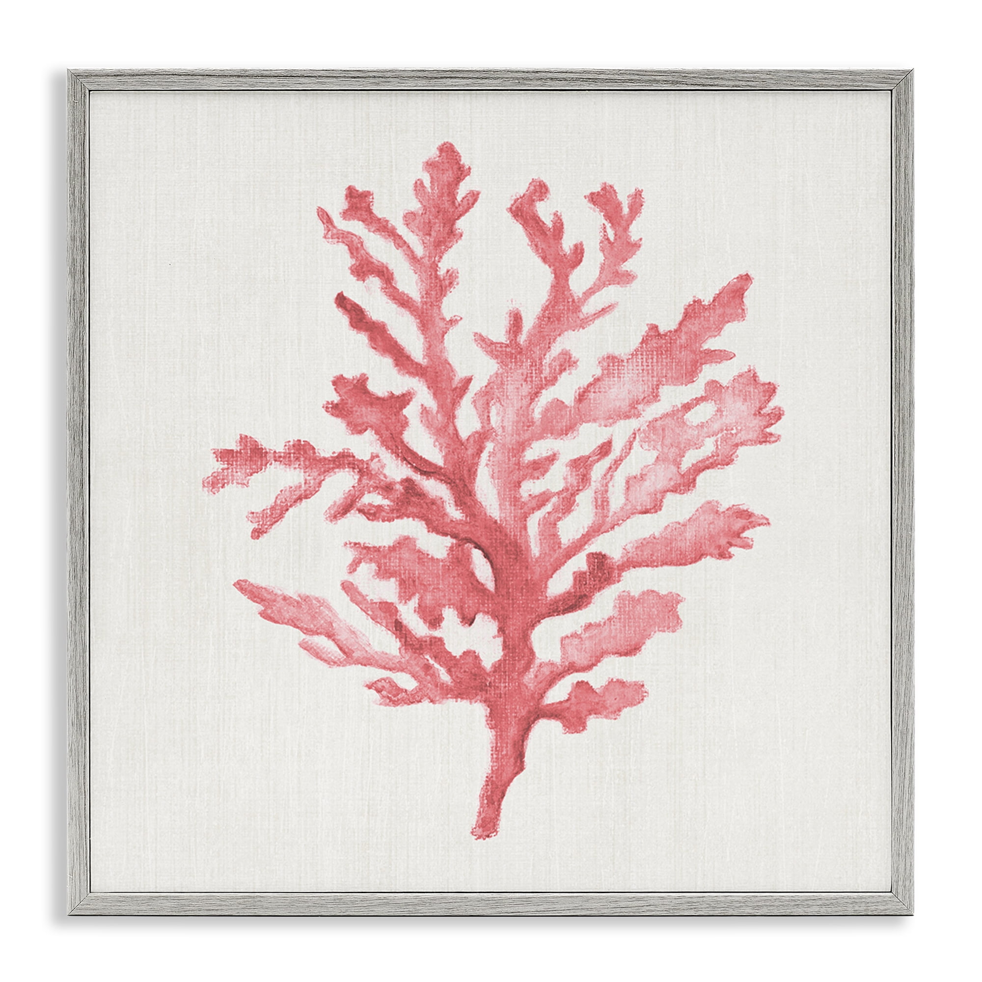 Stupell Industries Rosy Pink Coral Branch Gray Framed Giclee Art, design by Janet Tava