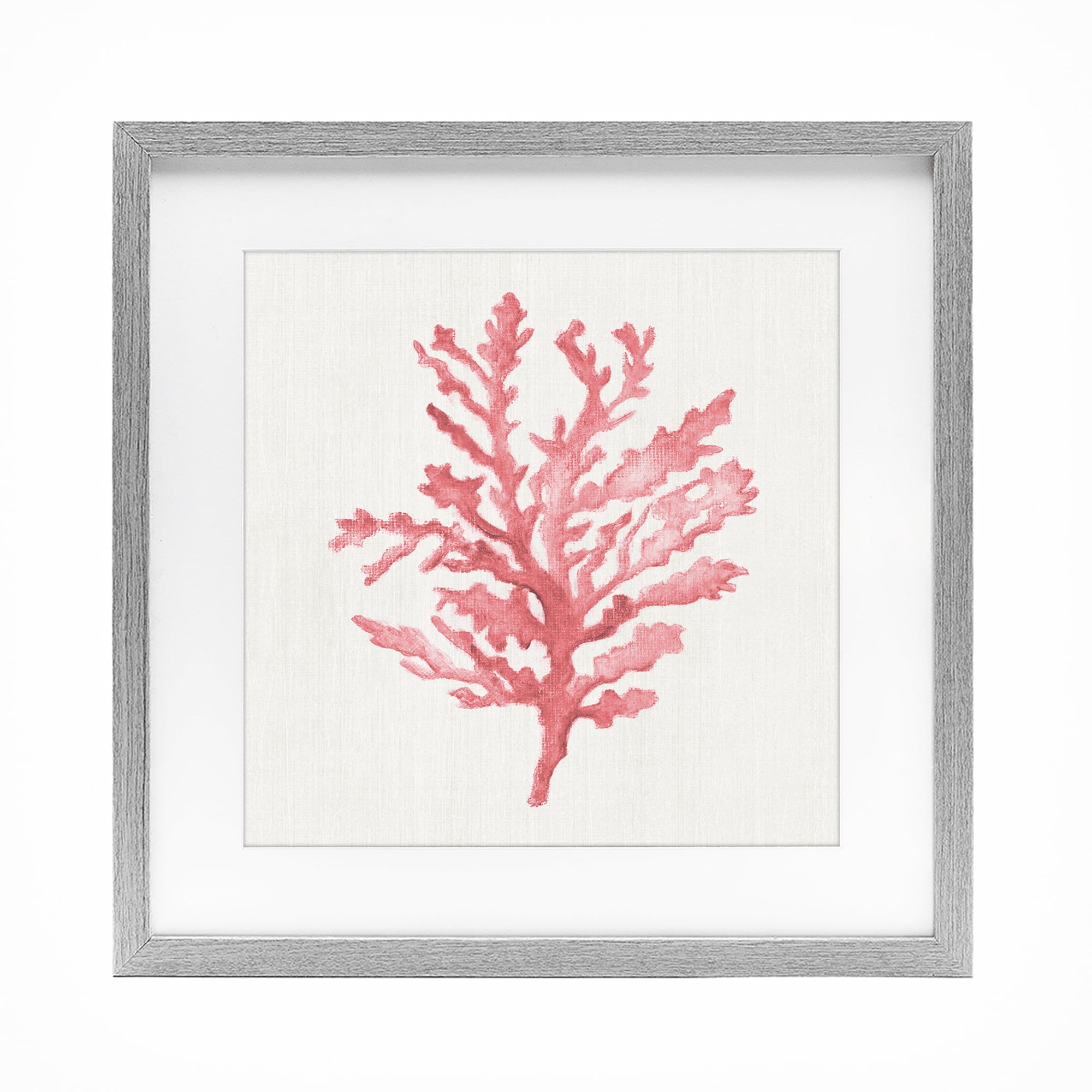 Stupell Industries Rosy Pink Coral Branch Gray Framed Print Under Glass, design by Janet Tava