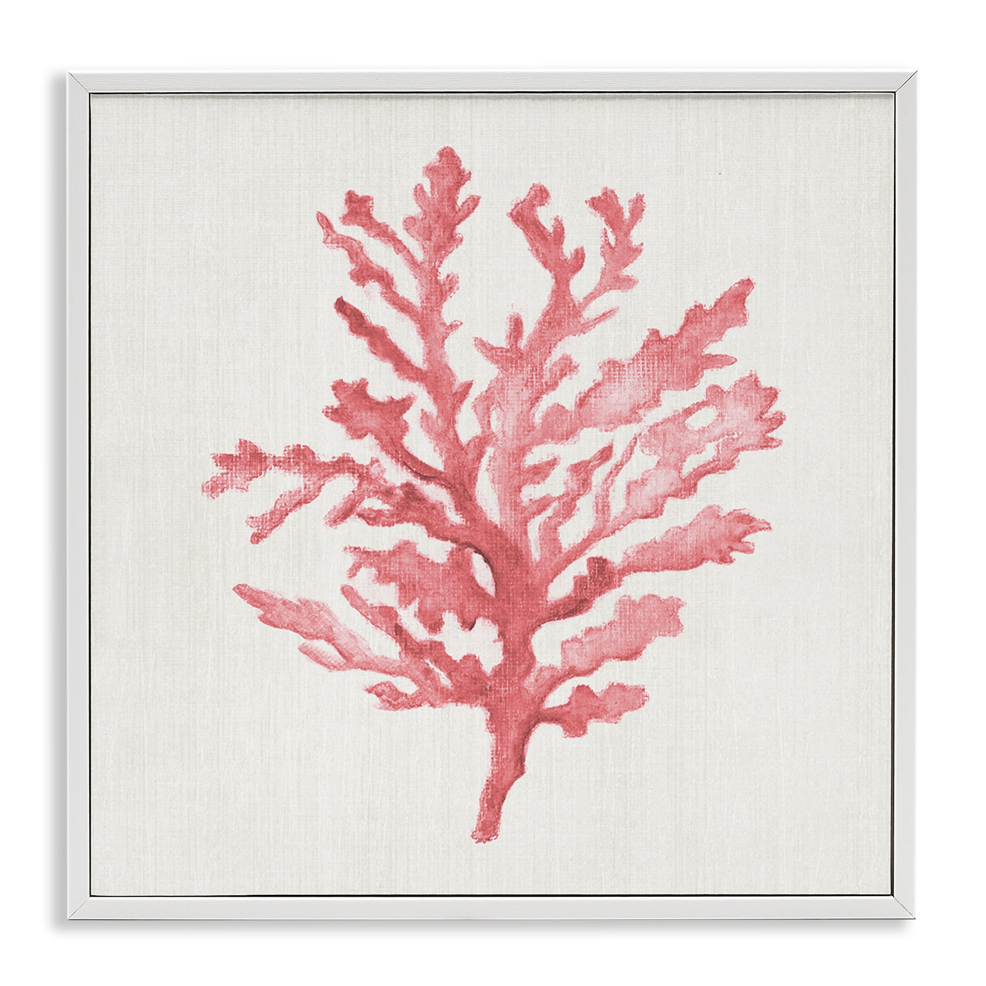 Stupell Industries Rosy Pink Coral Branch White Framed Giclee Art, design by Janet Tava