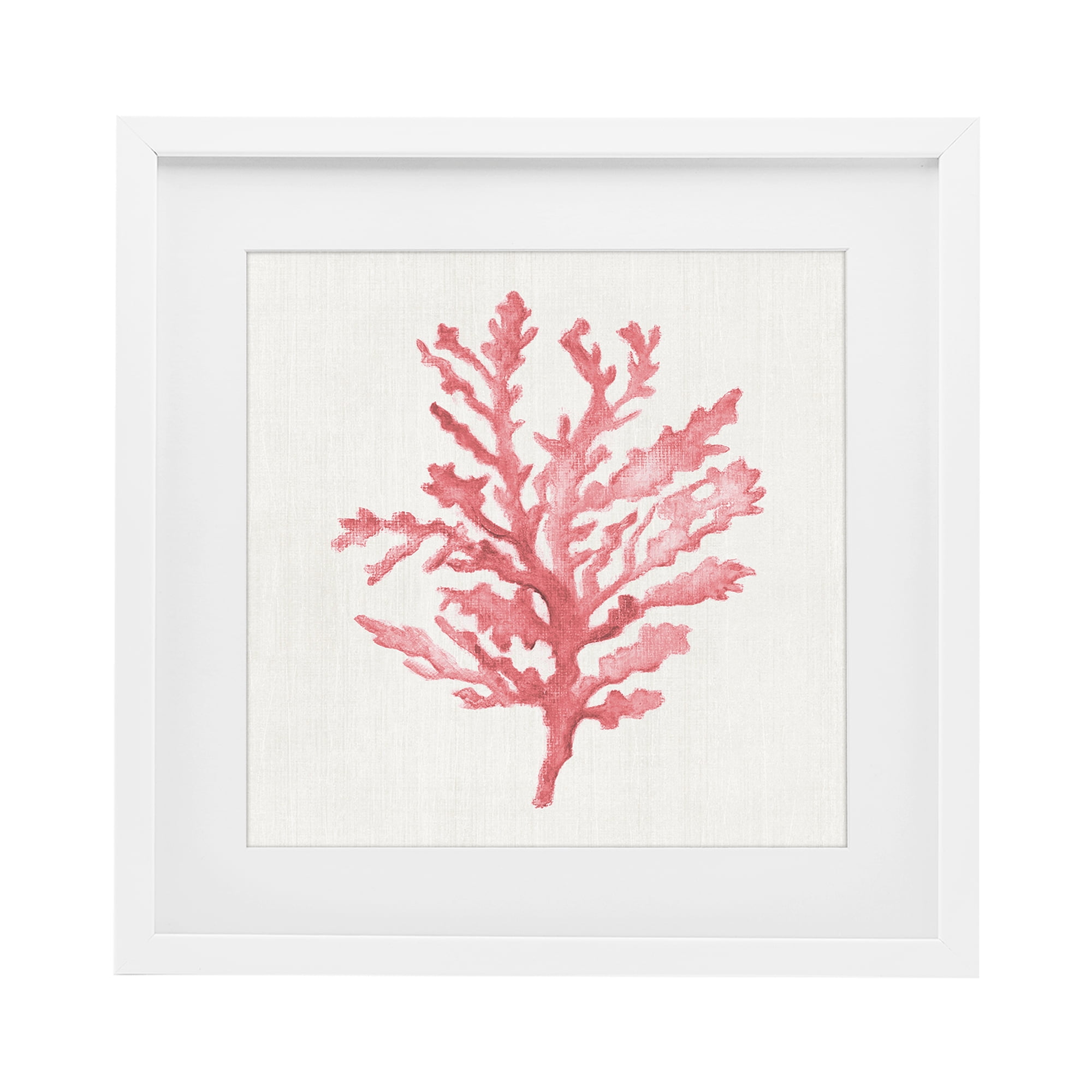 Stupell Industries Rosy Pink Coral Branch White Framed Print Under Glass, design by Janet Tava