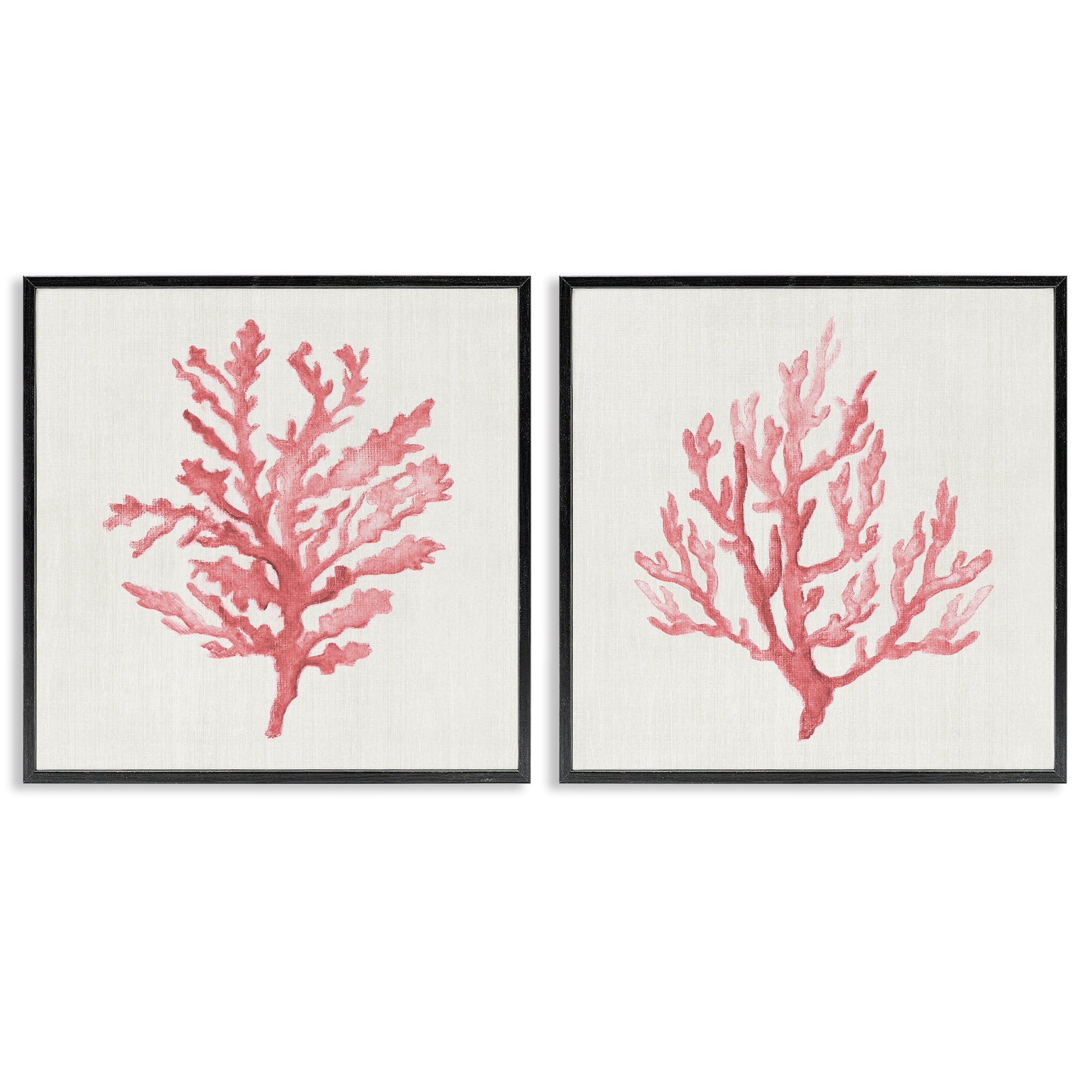 Stupell Industries Rosy Pink Coral Branches 2 Piece Black Framed Giclee Art Set, design by Janet Tava