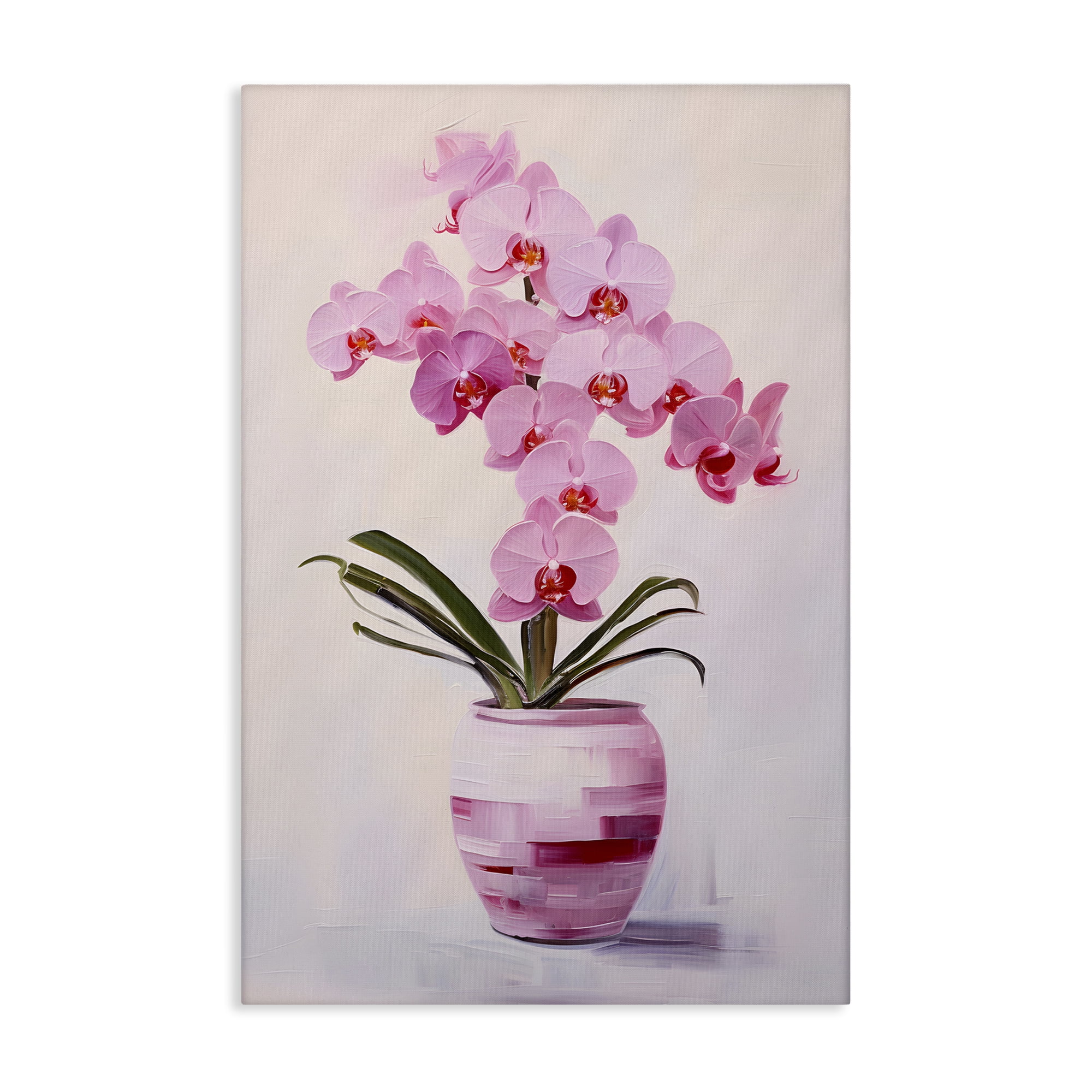 Stupell Industries Rosy Pink Orchid Botanical & Floral Painting Gallery Wrapped Canvas Art Print Wall Art, 24 x 36