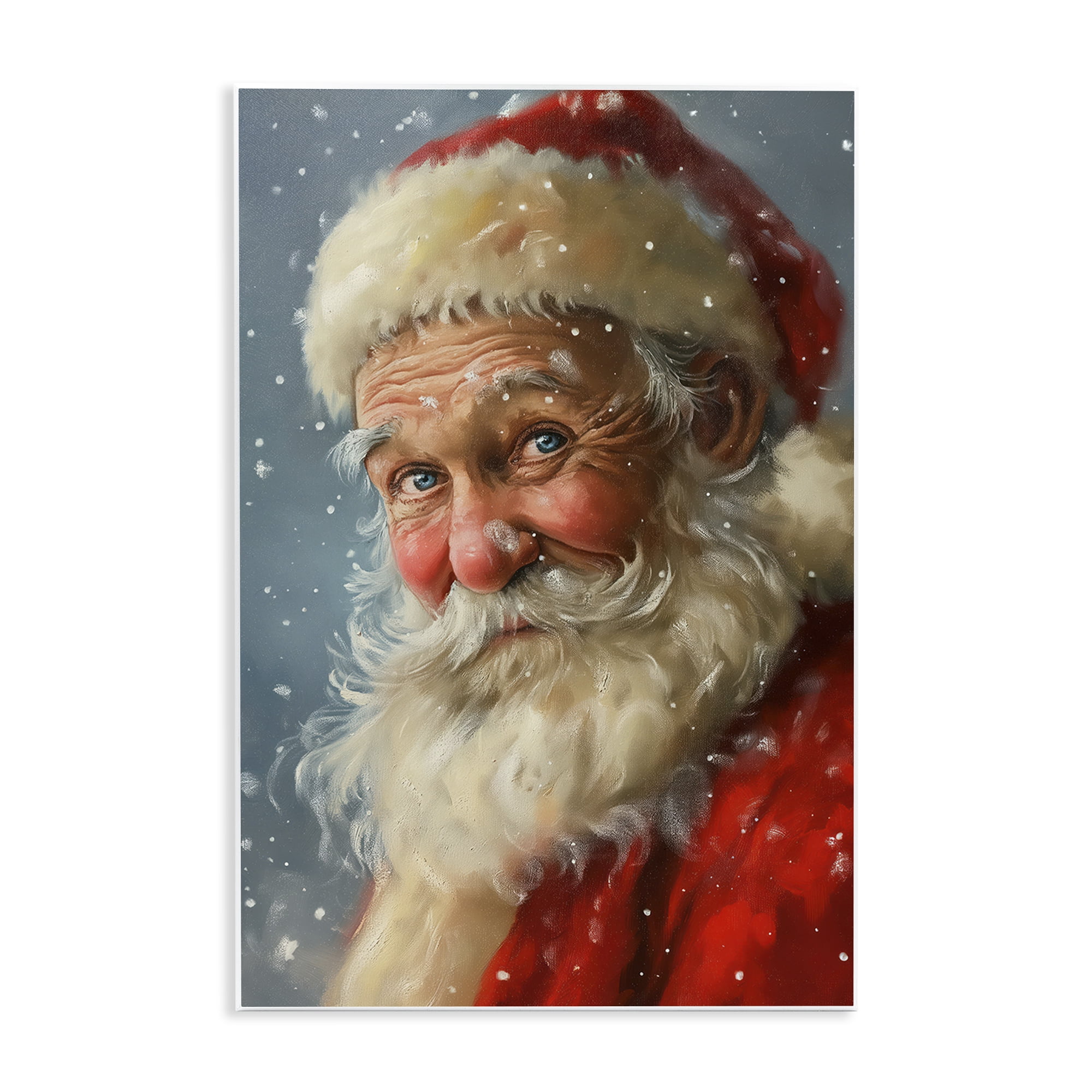 Stupell Industries Rosy Santa Portrait Holiday Painting Unframed Art Print Wall Art, 10 x 15