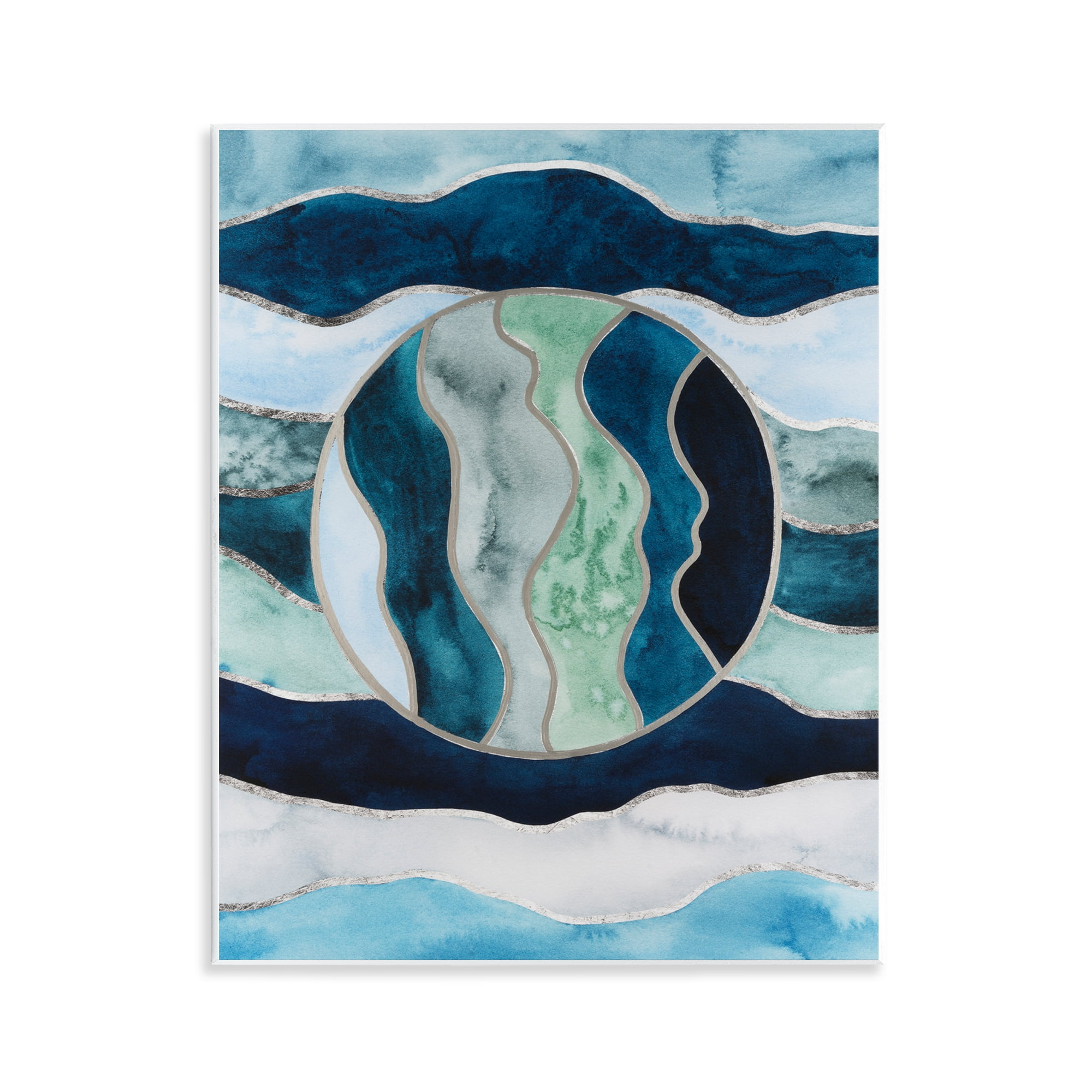 Stupell Industries Rotated Circle on Waves Abstract Painting Unframed Art Print Wall Art, 11 x 14