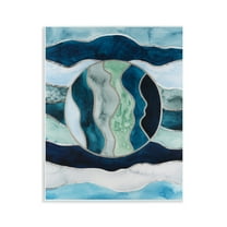 Stupell Industries Rotated Circle on Waves Abstract Painting Unframed Art Print Wall Art, 11 x 14