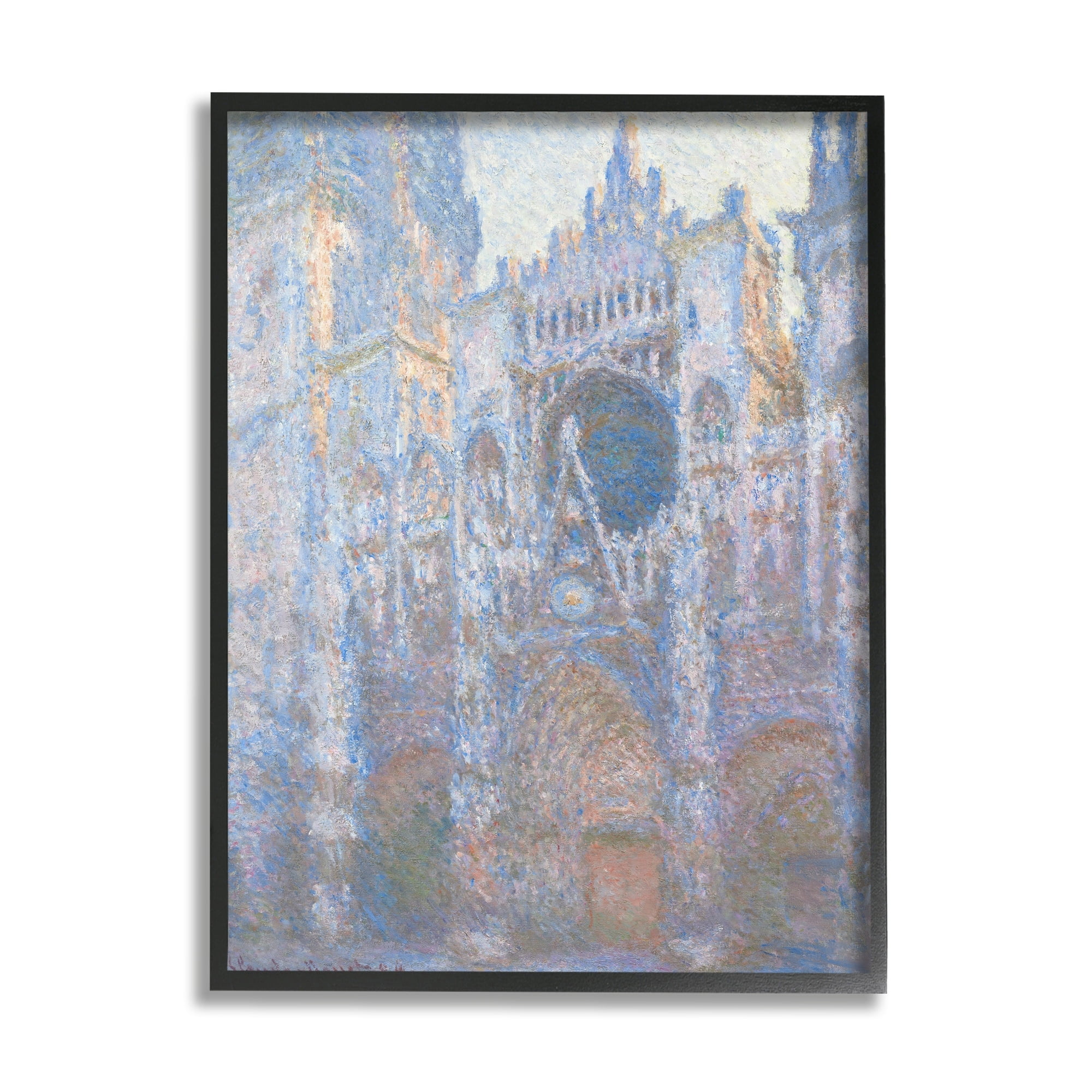 Stupell Industries Rouen Cathedral West Facade Classic Claude Monet Painting Painting Black Framed Art Print Wall Art, Design by one1000paintings