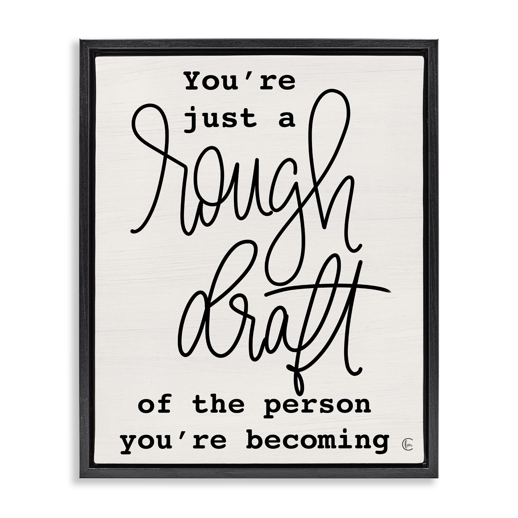 Stupell Industries Rough Draft Of Person Black Framed Floater Canvas Wall Art, design by Fearfully Made Creations