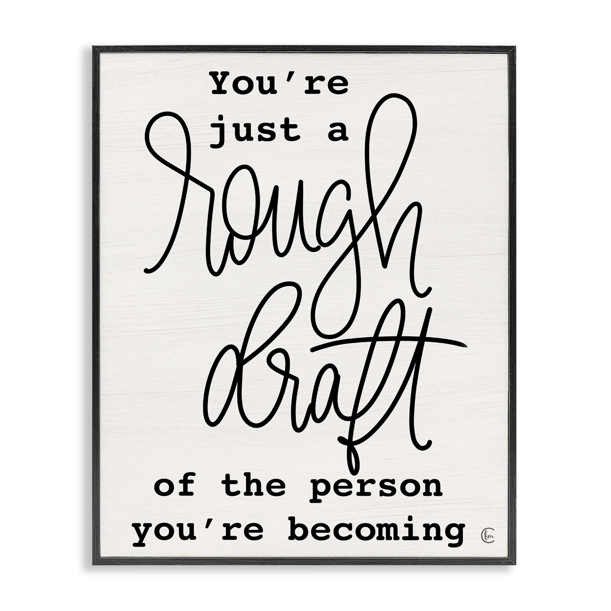 Stupell Industries Rough Draft Of Person Black Framed Giclee Art, design by Fearfully Made Creations