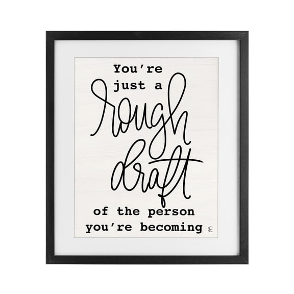 Stupell Industries Rough Draft Of Person Black Framed Print Under Glass, design by Fearfully Made Creations
