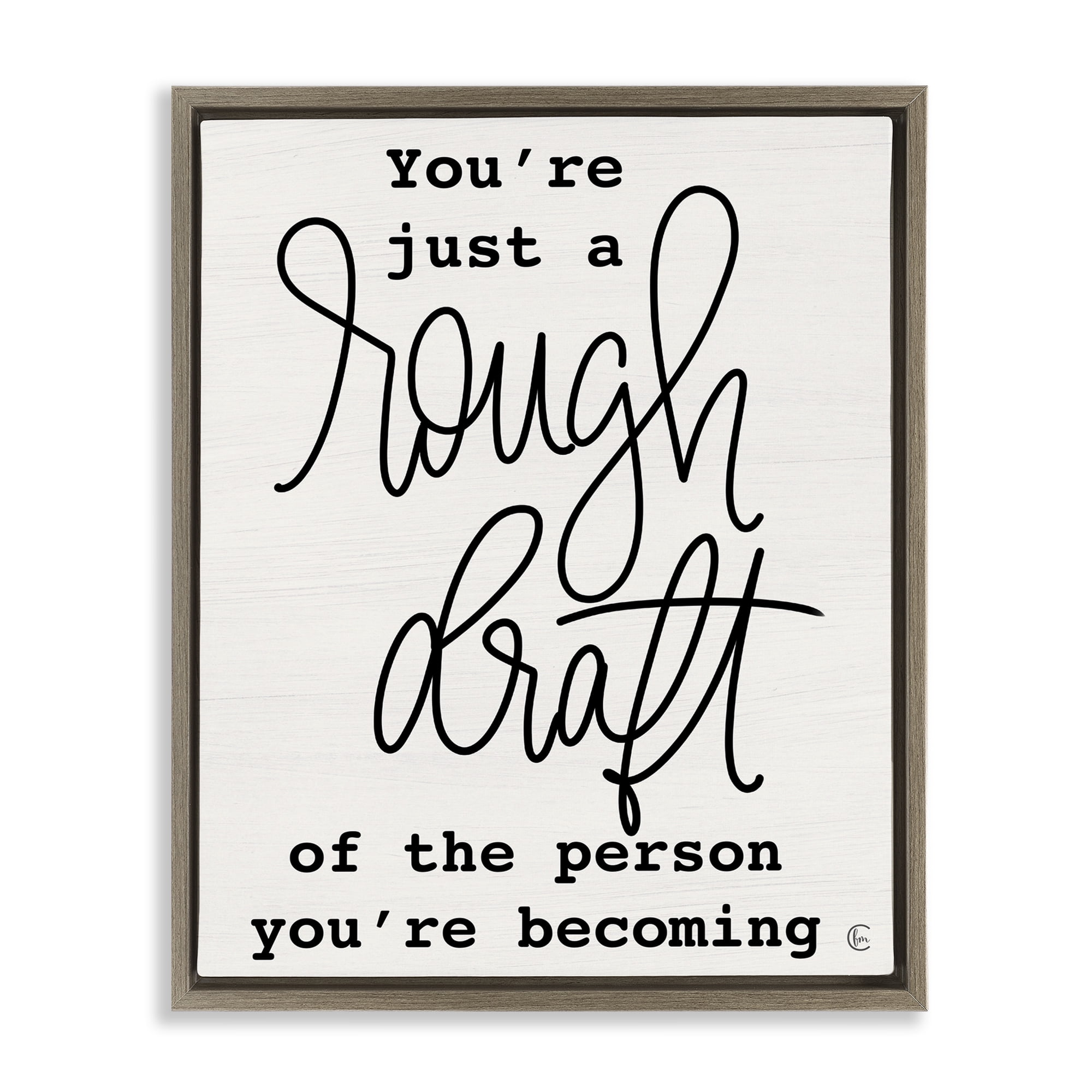 Stupell Industries Rough Draft Of Person Brown Framed Floater Canvas Wall Art, design by Fearfully Made Creations