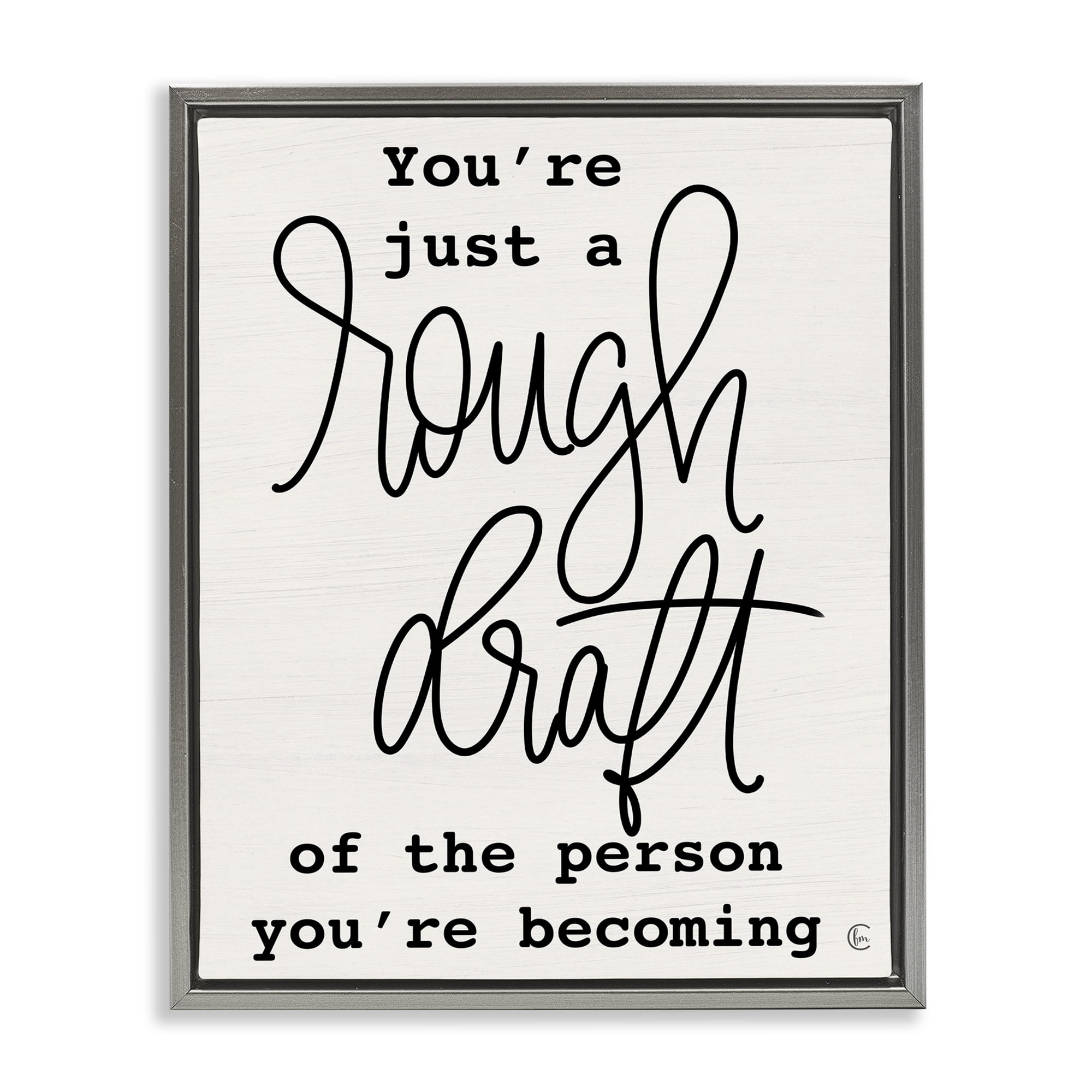 Stupell Industries Rough Draft Of Person Gray Framed Floater Canvas Wall Art, design by Fearfully Made Creations