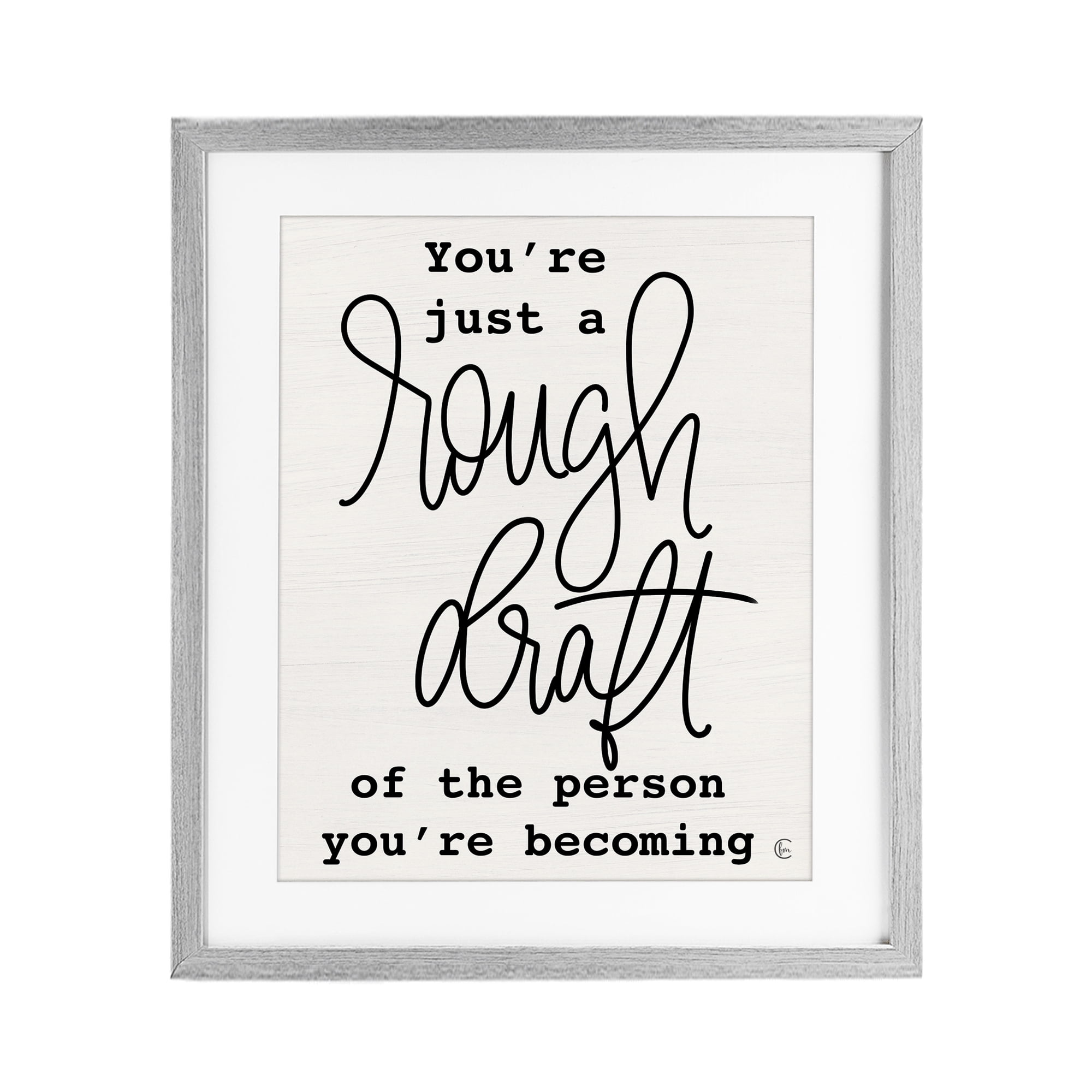 Stupell Industries Rough Draft Of Person Gray Framed Print Under Glass, design by Fearfully Made Creations