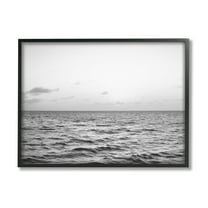Stupell Industries Rough Grey Sea Waves Nature Photography Black Framed Art Print Wall Art, 14 x 11